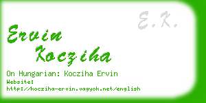 ervin kocziha business card
